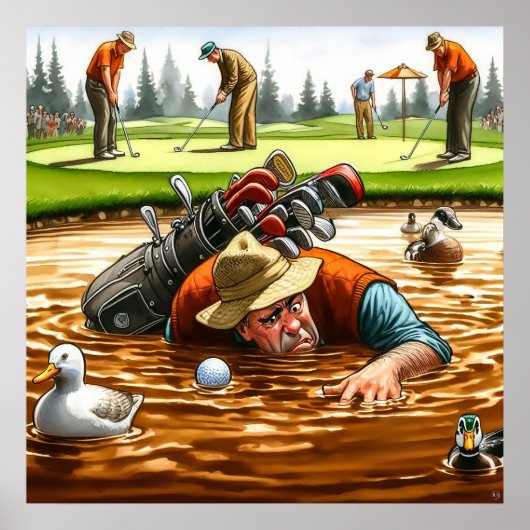 Water Hazard - Golf Art Print (Voorkant)