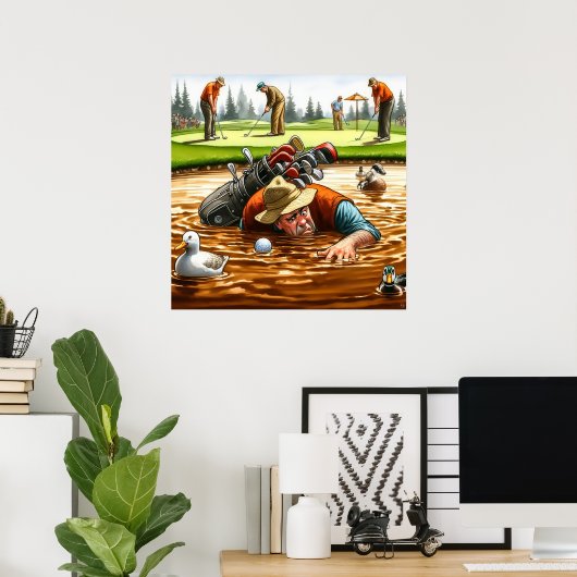 Water Hazard - Golf Art Print (Thuiskantoor)