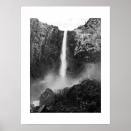 Water Herfsten Bridalveil Zwart-wit Fotografie Poster