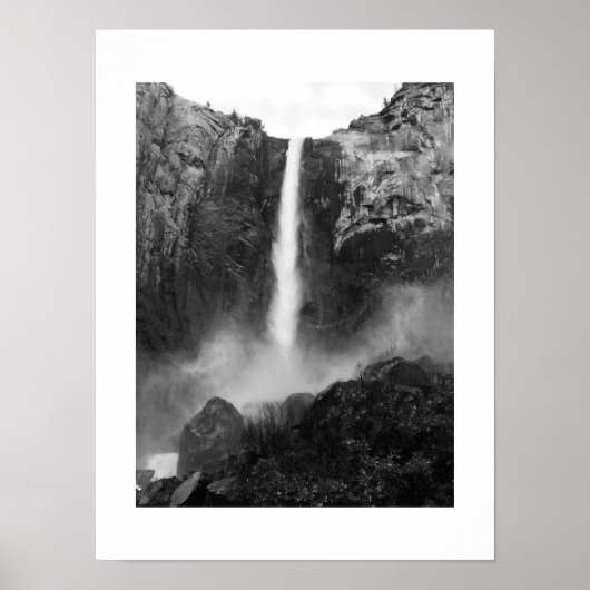 Water Herfsten Bridalveil Zwart-wit Fotografie Poster (Voorkant)