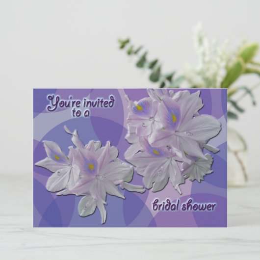 Water Hyacint Bridal Douche Uitnodiging (Staand voorkant)