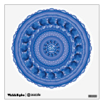 Water Icosahedron Blue Mandala Wall Decal