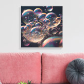 Water in beweging: horizontale Blauwgroen en witte Canvas Afdruk (Insitu (Woonkamer))