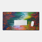 Water In de stroom en bladeren Bureaumat (Keyboard & Muis)