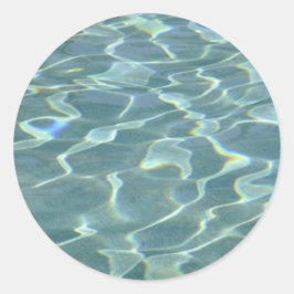 water in een zwembad ronde sticker