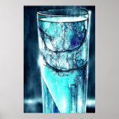 Water in gebroken glas | AI Art Poster (Voorkant)