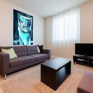 Water in gebroken glas   AI Art Poster