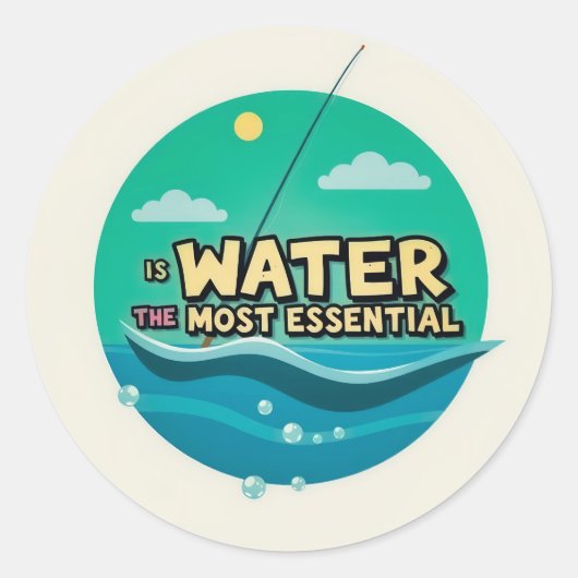 Water is de meest essentiële hulpbron ronde sticker (Voorkant)