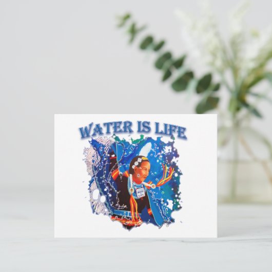 Water is het leven - Fancy Shawl Dancer Briefkaart (Staand voorkant)