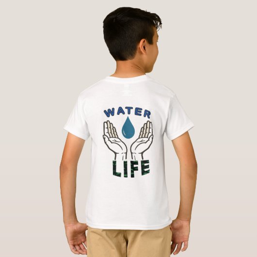 Water is het leven T-shirt (Achterkant volledig)