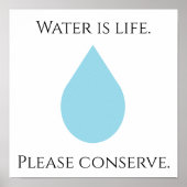 Water is leven. Bespaar alsjeblieft. Poster (Voorkant)