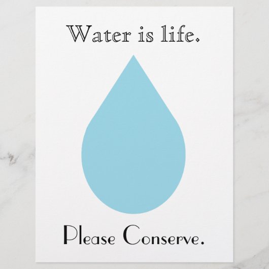 Water is Leven. Conserveer alstublieft. Flyer (Voorkant)