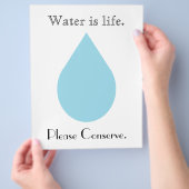 Water is Leven. Conserveer alstublieft. Flyer (Hand)