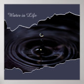 Water is leven! Foto van waterdruppel Poster (Voorkant)