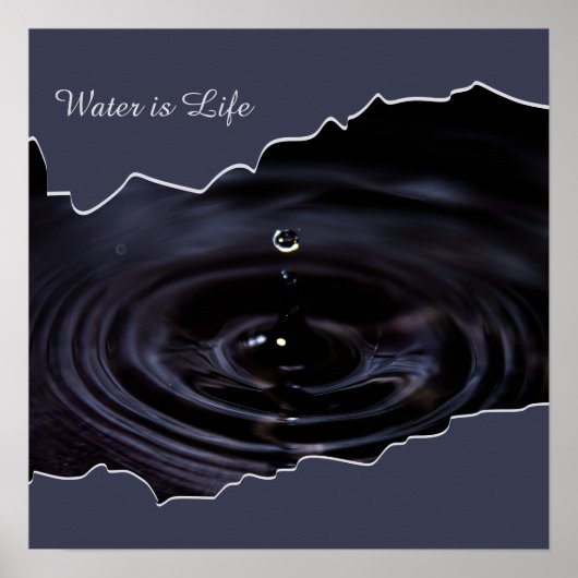 Water is leven! Foto van waterdruppel Poster (Voorkant)