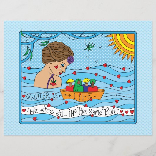Water is Life_Flat Papierblad 11 x 8,5 inch (Voorkant)