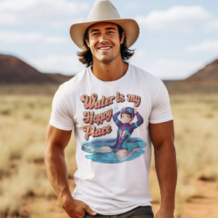 Water is mijn gelukkige plaats vrouw dragen natte  t-shirt