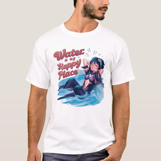 Water is mijn gelukkige plek ondergedompeld sereni t-shirt (Voorkant)