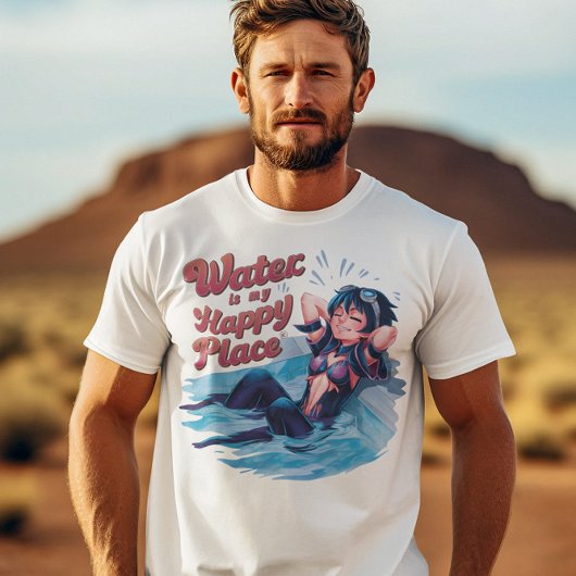 Water is mijn gelukkige plek ondergedompeld sereni t-shirt