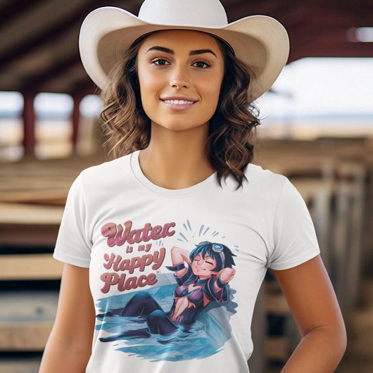 Water is mijn gelukkige plek ondergedompeld sereni t-shirt