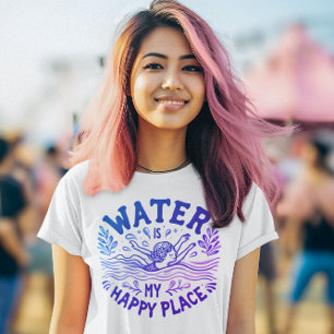 Water is mijn gelukkige plek zalige aquatische ont t-shirt