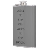 Water is voor vissen, wodka is voor mensen heupfles (Links)
