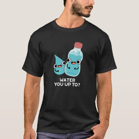 Water je tot grappig water pun donker BG T-shirt (Voorkant)