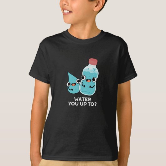 Water je tot grappig water pun donker BG T-shirt (Voorkant)