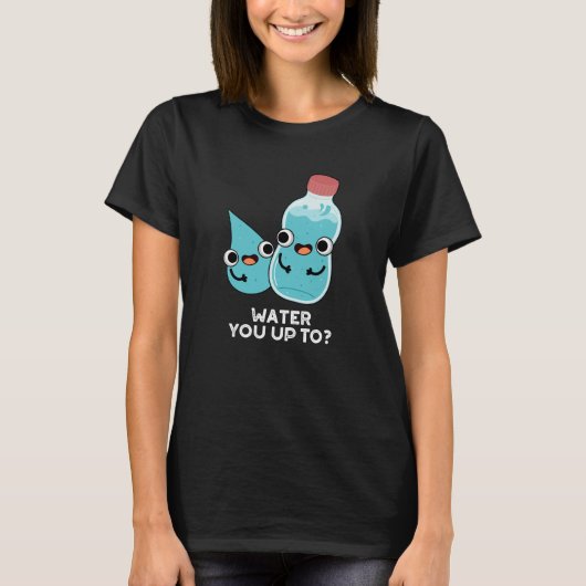 Water je tot grappig water pun donker BG T-shirt (Voorkant)