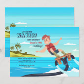 Water Jet verjaardagsfeestje uitnodiging (Voorkant / Achterkant)