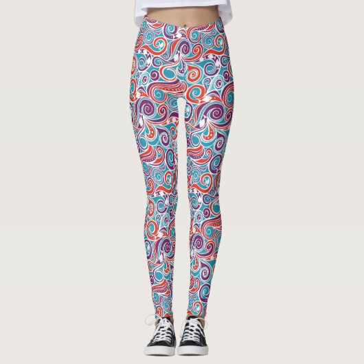 Water Joy Vis blauw Leggings (Voorkant)