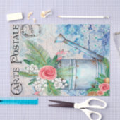  water kan vol bloemen Frans Tissuepapier (Craft)