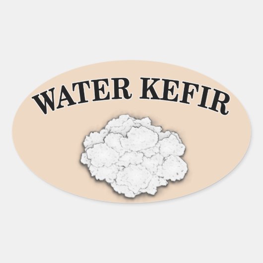 Water Kefir Ovale Sticker (Voorkant)