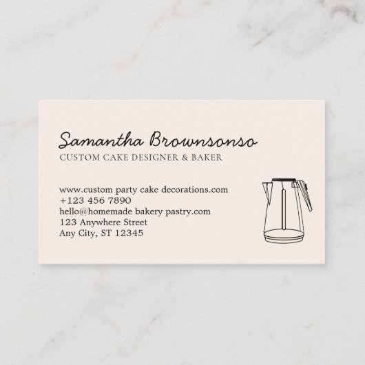 Water Keuken Thee Bowler Visitekaartje (Achterkant)