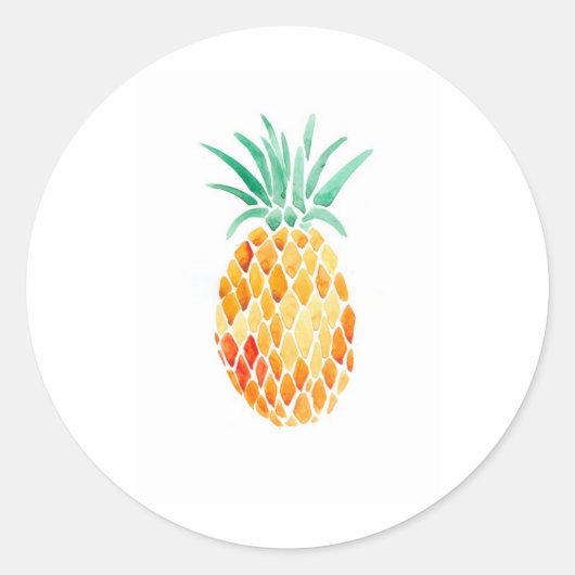 Water- Kleur ananas Ronde Sticker (Voorkant)