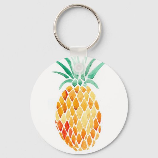 Water- Kleur ananas Sleutelhanger (Voorkant)