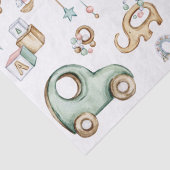 Water Kleur Baby Dingenontwerp Tissuepapier (Detail)