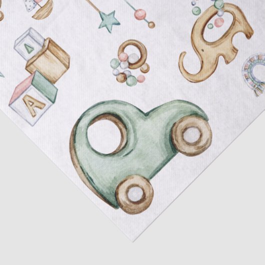 Water Kleur Baby Dingenontwerp Tissuepapier (Detail)