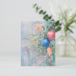 Water Kleur Bauble Christmas Briefkaart | elegant