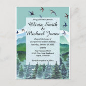 Water kleur bergen en bomen bruiloft uitnodiging (Voorkant)