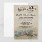 Water kleur bergen na huwelijksfeest uitnodiging (Voorkant / Achterkant)