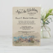 Water kleur bergen na huwelijksfeest uitnodiging (Staand voorkant)