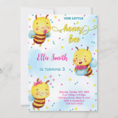 Water Kleur Bij Verjaardagsuitnodiging Kaart (Voorkant)