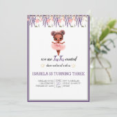 Water Kleur Bloemen Ballerina Danser Verjaardag Kaart (Staand voorkant)