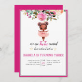 Water Kleur Bloemen Ballerina Danser Verjaardag Kaart (Voorkant / Achterkant)