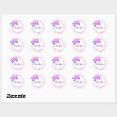 Water Kleur Bloemen Frame Ronde Sticker (Vel)