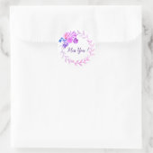 Water Kleur Bloemen Frame Ronde Sticker (Tas)