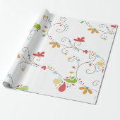 Water Kleur Bloemen Patroon Aangepaste Achtergrond Cadeaupapier (Uitgerold)