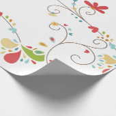 Water Kleur Bloemen Patroon Aangepaste Achtergrond Cadeaupapier (Hoek)