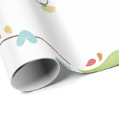 Water Kleur Bloemen Patroon Aangepaste Achtergrond Cadeaupapier (Rol Hoek)
